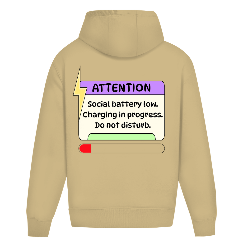 Hoodie ohne Kordel - Attention